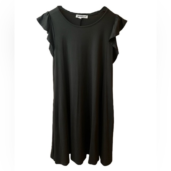 Doublju Dresses & Skirts - DOUBLJU Swing LBD Ruffle Sleeve with Pockets 
Loose, Soft & Flowy, Size Medium